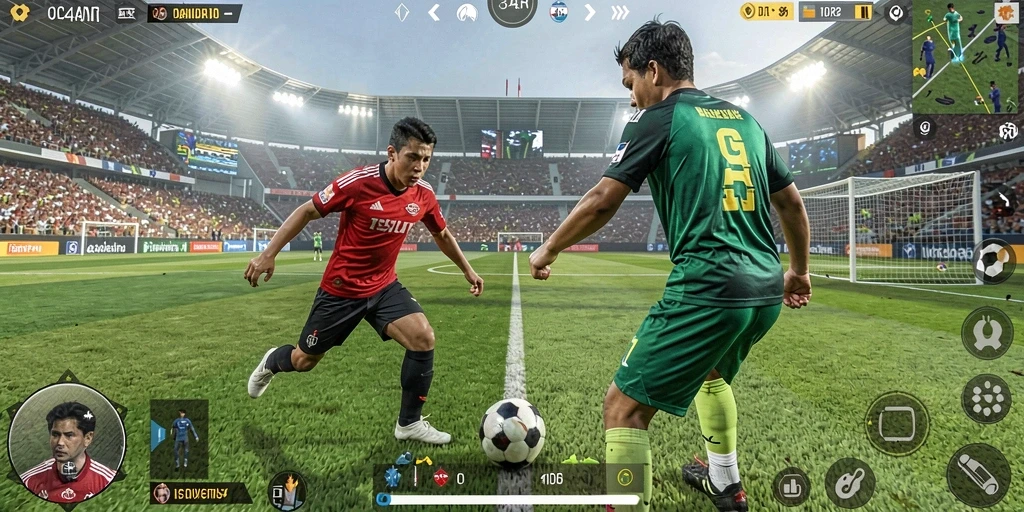 Tampilan epik dari gameplay 34R dengan aksi olahraga intens.