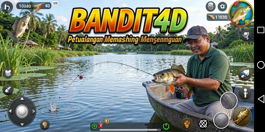 Screenshot gameplay BANDIT4D dengan grafik memukau dan momen memancing yang mengasyikkan.