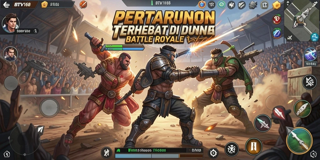 Tangkapan layar BTV168 menunjukkan pertempuran seru di medan perang Battle Royale.