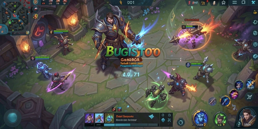 Tampilan gameplay epik dari <strong>BUGISTOTO</strong> yang menampilkan pertarungan antar karakter.