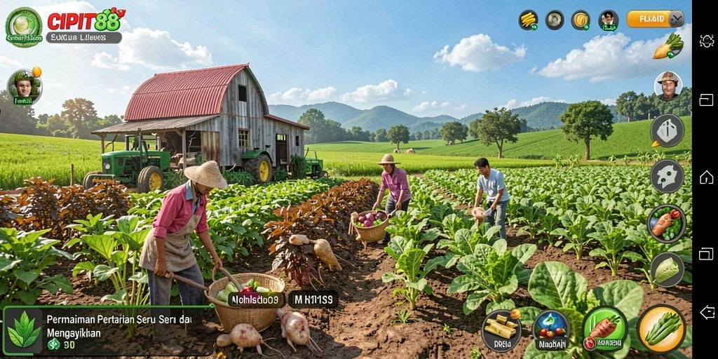 Gameplay seru dan interaktif di CIPIT88 saat bertani.