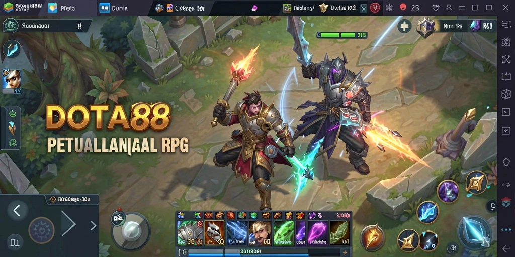 Tangkapan layar DOTA88 menunjukkan pertempuran seru di dunia fantastis.