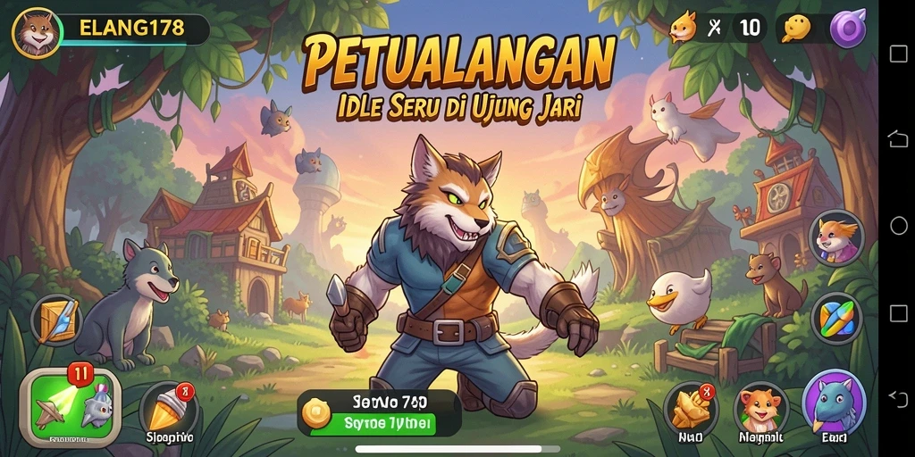 Tampilan gameplay ELANG178 menunjukkan aksi Idle yang mengasyikkan.