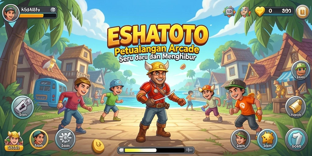 Tampilan gameplay ESHATOTO yang seru dalam gaya arcade.