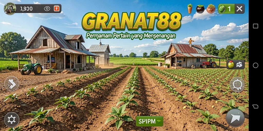 Tangkapan layar gameplay GRANAT88 menampilkan aktivitas bertani yang realistis.