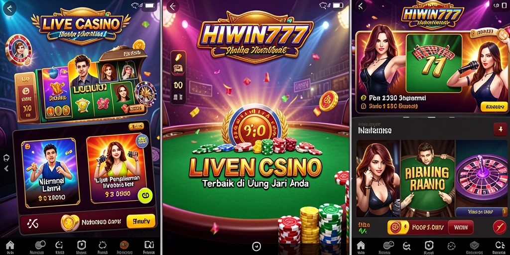 Tampilan seru gameplay Live Casino HIWIN777 dengan dealer langsung yang berinteraksi.