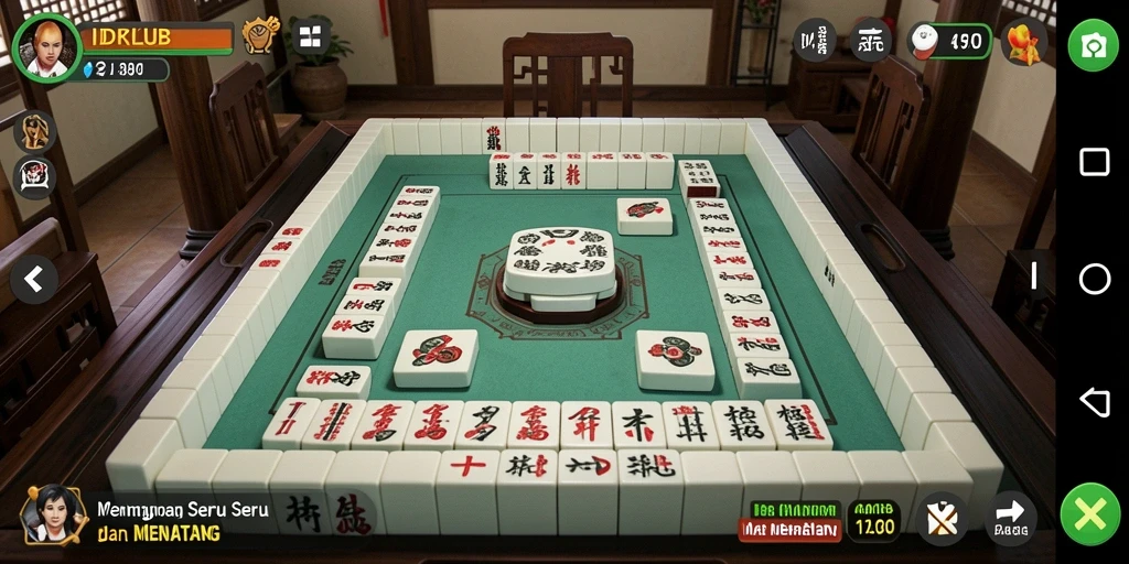 Tampilan menarik dari gameplay permainan Mahjong di IDKLUB.