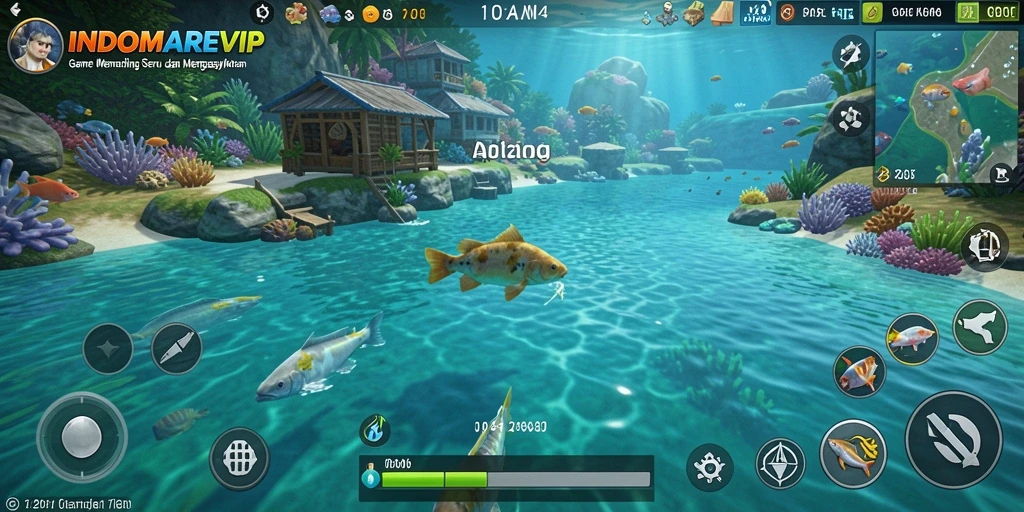 Tampilan gameplay memancing yang mendebarkan di INDOMAREVIP.