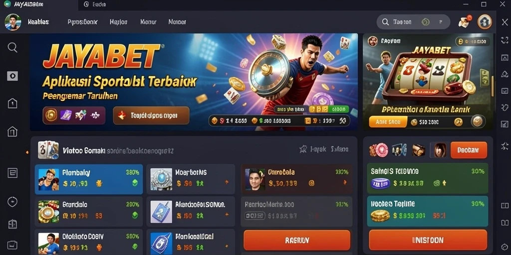 Tampilan screenshot utama JAYABET dengan antarmuka taruhan yang menarik.
