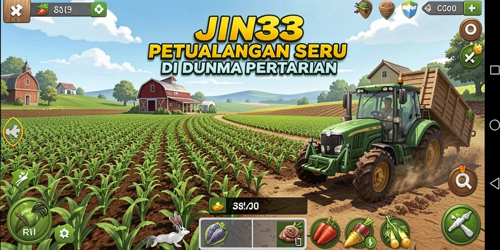 Tampilan gameplay menarik di <strong>JIN33</strong> menunjukkan keseruan bertani.