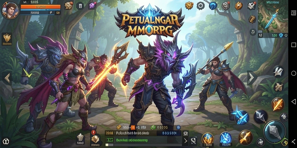 Tampilan gameplay MG525 yang menampilkan aksi pertarungan seru di dunia MMORPG.