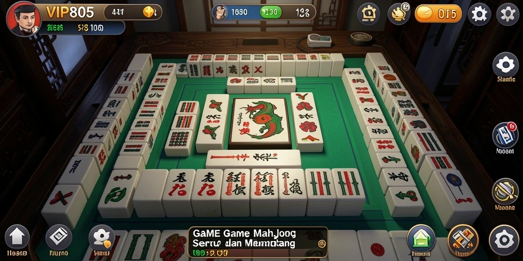 Tampilan gameplay seru dalam game Mahjong VIP805.