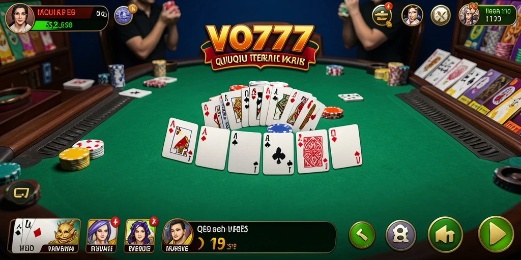 Screenshot VO777 menunjukkan aksi seru permainan QiuQiu.