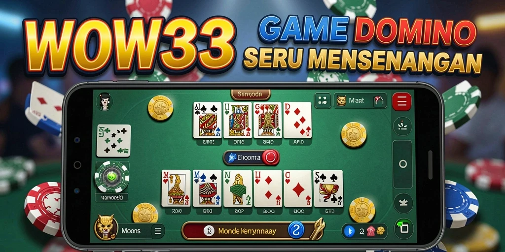 Tampilan gameplay seru dari WOW33, permainan Domino yang menantang.
