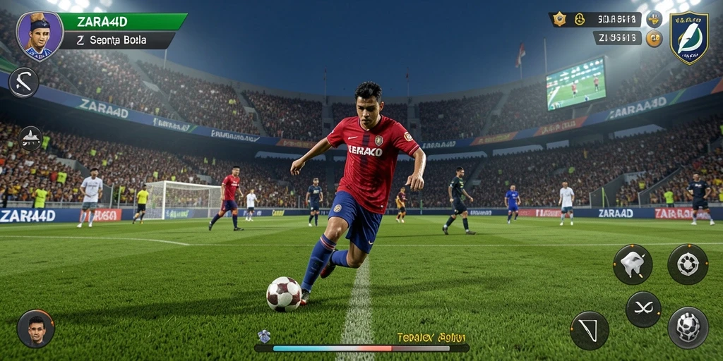 Tangkapan layar ZARA4D menampilkan aksi pertandingan sepak bola yang seru.